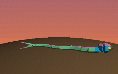 Zixxtrixx rearing and throwing its forked tail over its head to stab downward